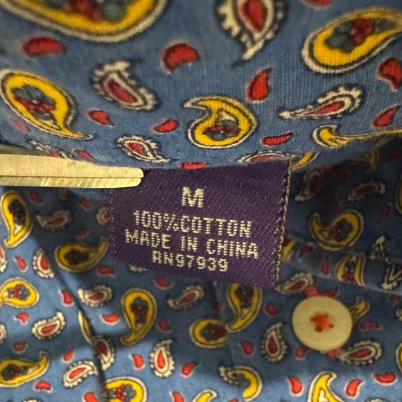 Alan Flusser Shirt Mens medium Paisley All Over Print Button Up Long Sleeve - Picture 6 of 8